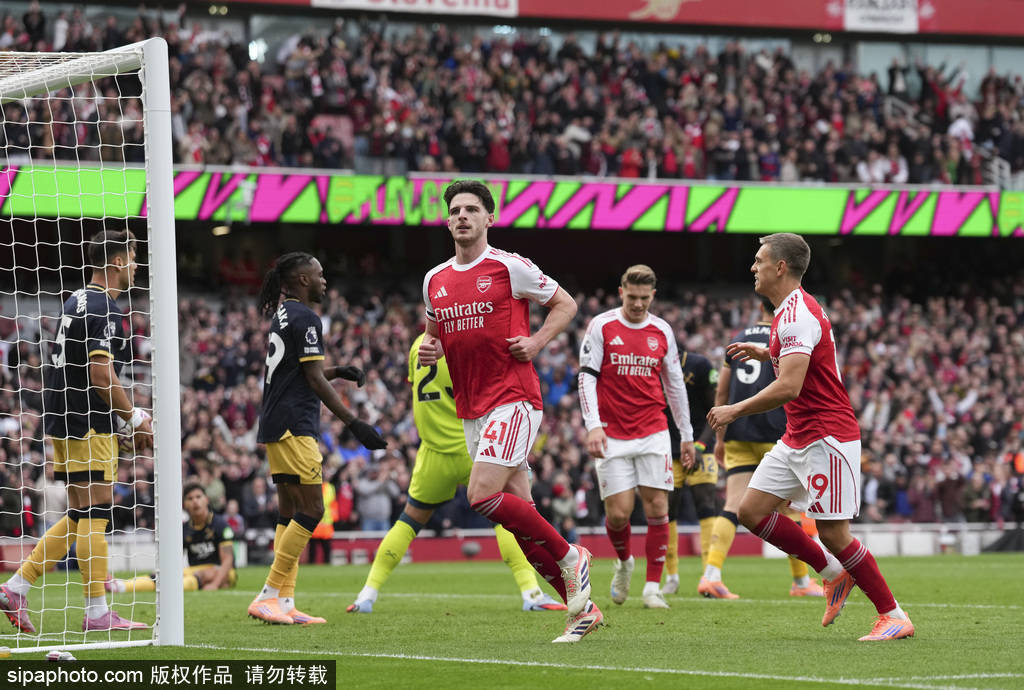 英超-赖斯建功萨卡点射 阿森纳2-0西汉姆迎各赛事4连胜